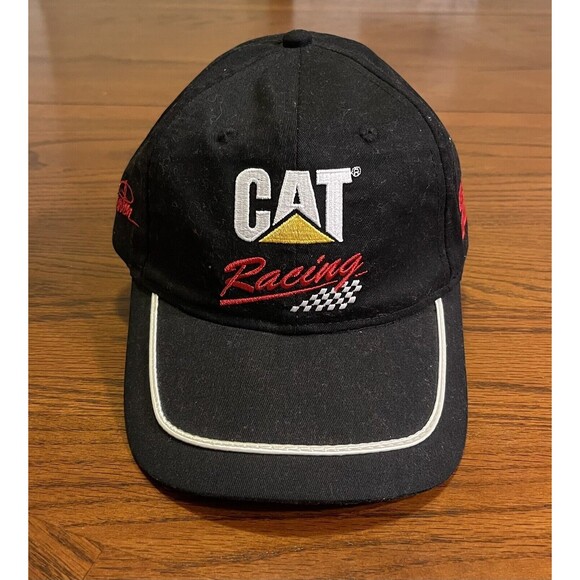 CAT Racing Hat Cap Ward Burton Embroidered Logo Black NEW - Picture 1 of 6